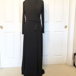 Long black wrap dress